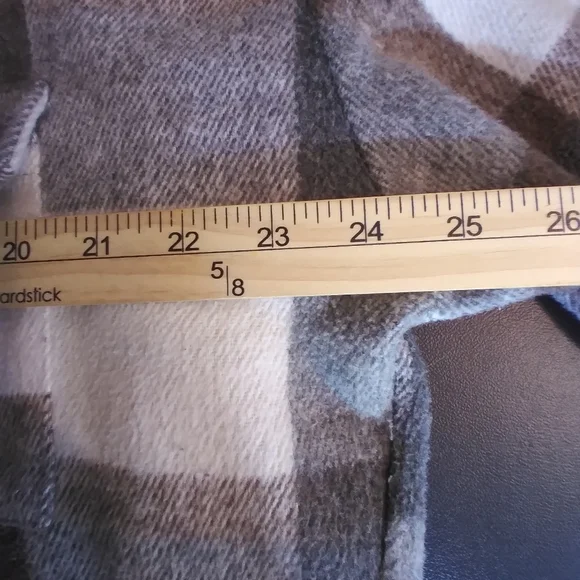 Plaid Fannel  Button-Up Jacket Womens Long Size XL Fall Cozy Outdoors Pockets - Picture 6 of 9